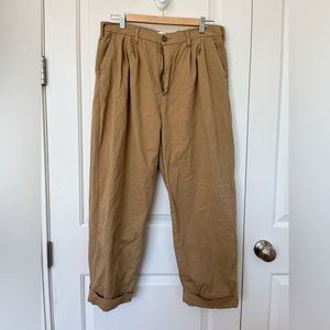 Loose fitting khaki trousers
